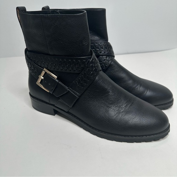 Jack Rogers Women's Eliza Moto Boots in Black Leather Size 8 - Picture 2 of 10